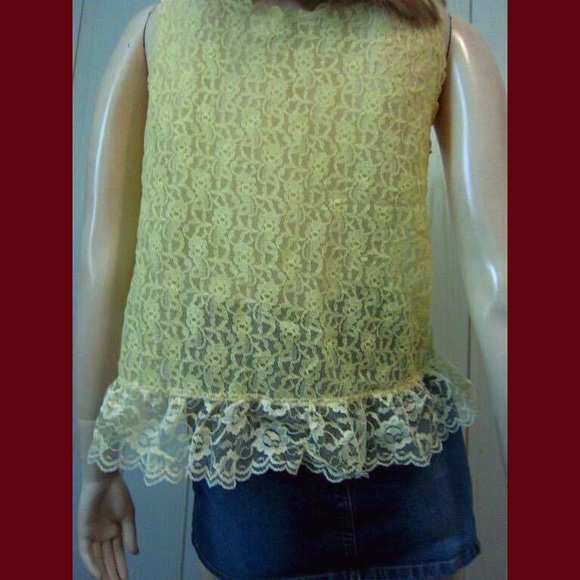Boho Babe VTG 70s Sheer Chantilly Lace Vest Top - Picture 5 of 6
